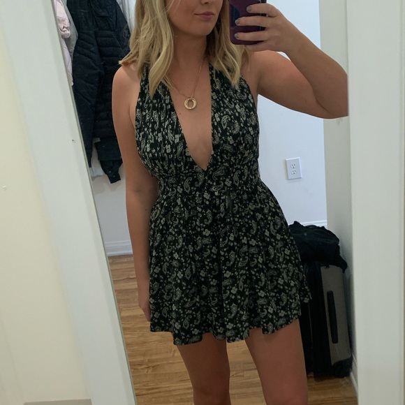 YVES SAINT LAURENT Silk Playsuit with Belt (Vintage)